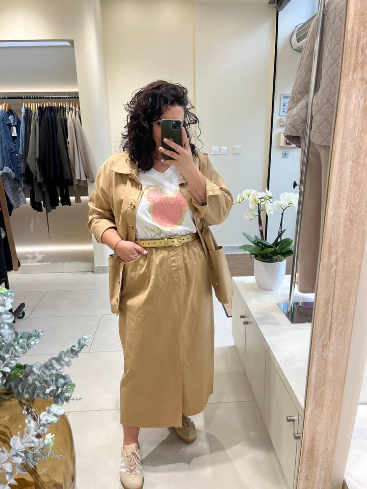 Plus Size - Mid-length Skirt with Pockets for wholesale by C'MELODIE