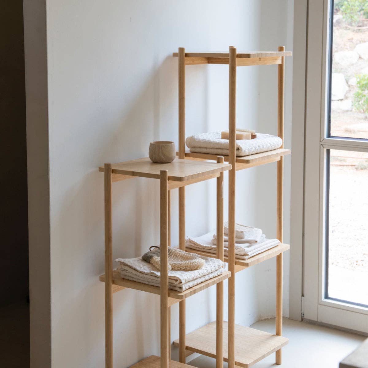Andrea House - Wholesale Free Standing Shelf - Bamboo bathroom shelf with 3 tiers3