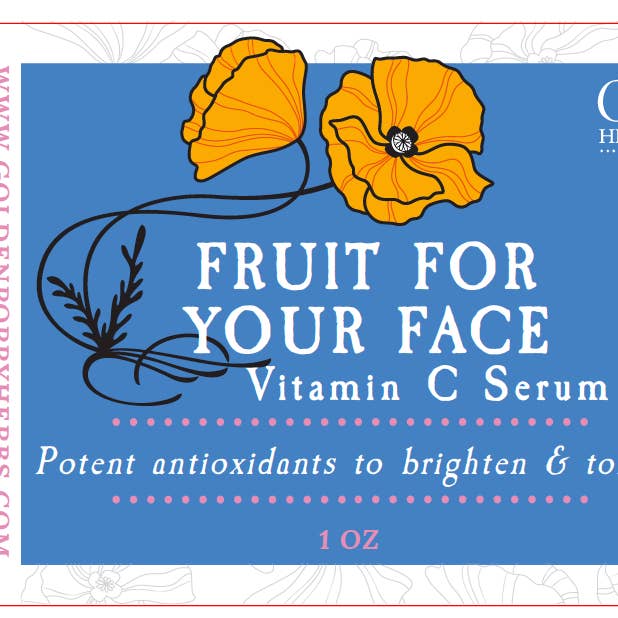Golden Poppy Herbal Apothecary - Wholesale Facial Serum/Concentrate - Fruit for your Face Vitamin C Serum, 1 oz