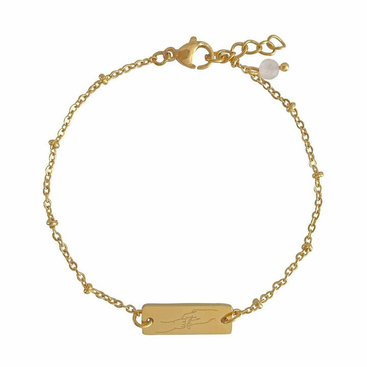 Saint Clairmont - Wholesale Charm/dangle bracelet - Mum and Child Bracelet & Rose Quartz - Gold0