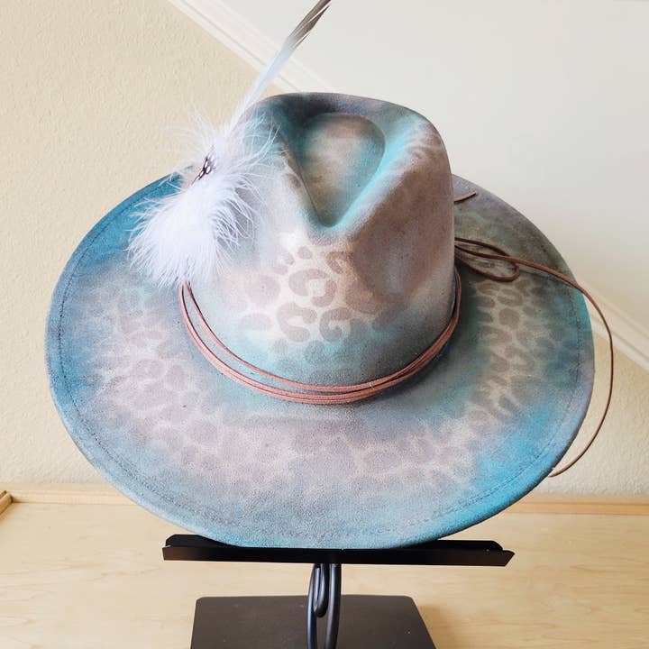 The Jewelry Junkie - Wholesale Fedora - Women's - CUSTOM Hand-Painted Cowgirl Western Boho Hat & Band (A30)