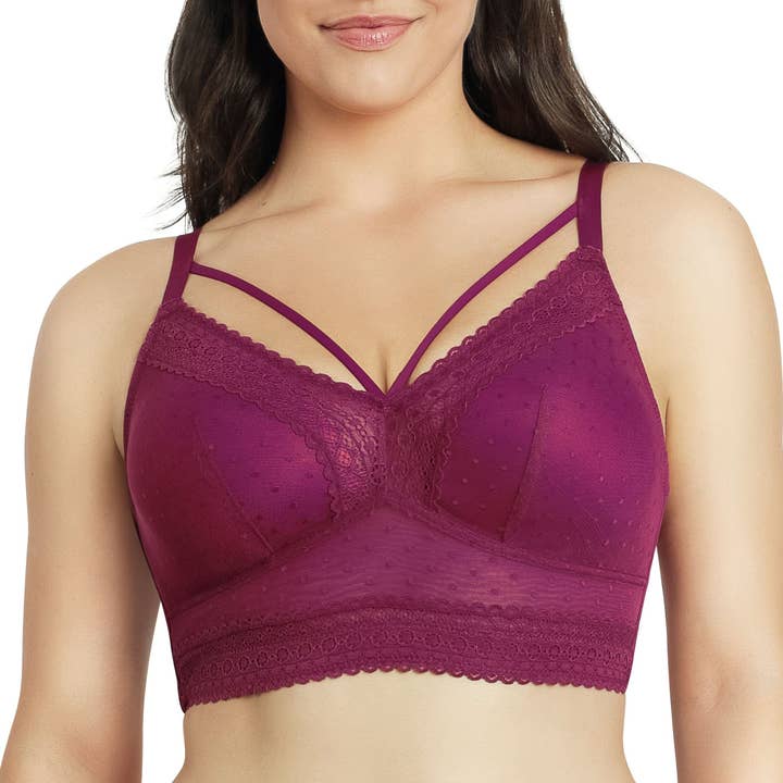 PARFAIT Mia Dot P6011 Women's Full Busted Lightly Padded Wire Free Bra - Blackberry for wholesale by PARFAIT