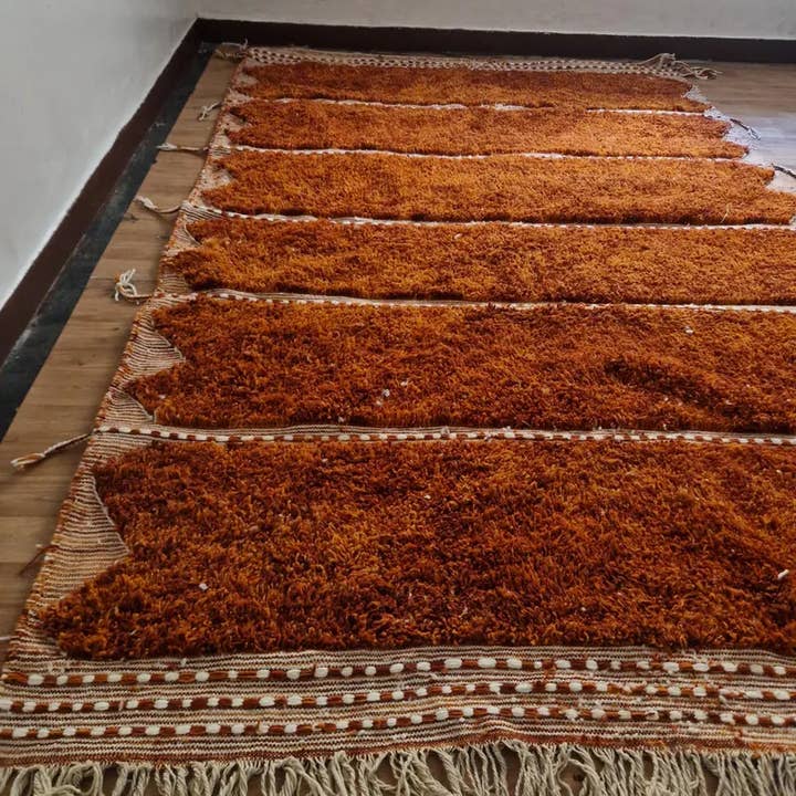 BohoVibeCraft - Wholesale Area rug - High-Low Textured Rust Moroccan Rug Wholesale | Panels Rug1