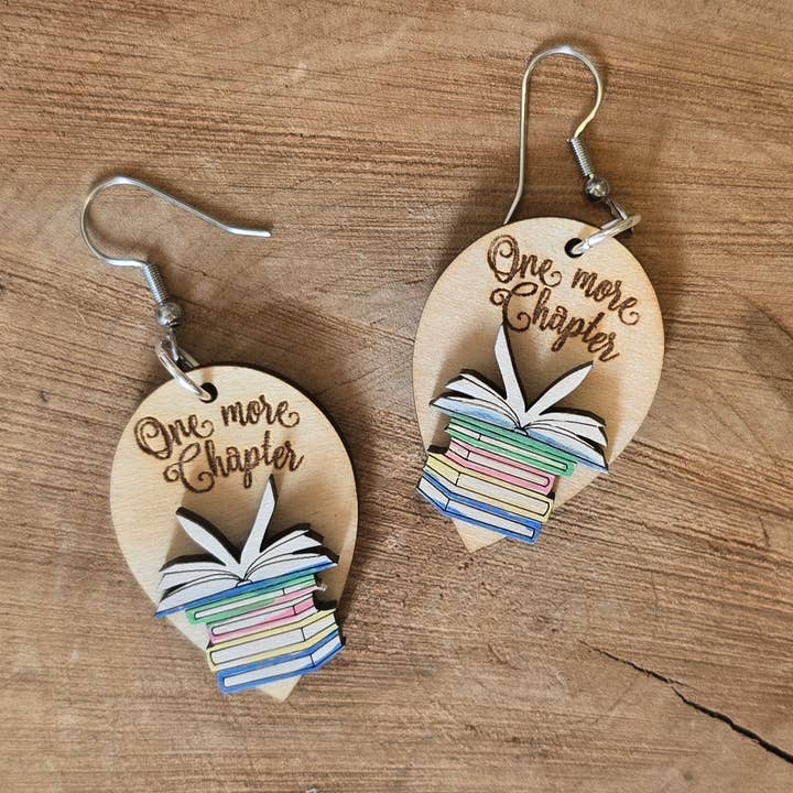 Silver Birch Designs Jewelry - Wholesale Dangle Earrings - Book Earring/ Maple Wood Earrings/ One More Chapter0