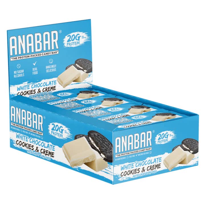 L&F Universal Goods - Venta al por mayor Barrita de aperitivo - Barra de Proteína Anabar - 12 Uds - 65 g - Galletas y Crema