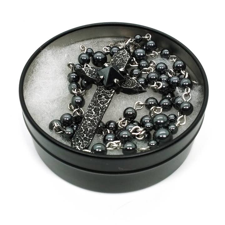 JunkyardBat - Wholesale Prayer beads necklace - Spiked Cross Rosary7