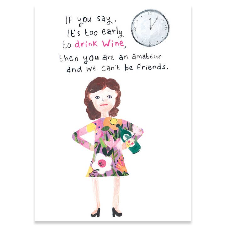 CARTE D'ANNIVERSAIRE TROP TÔT 4,5 x 6,25" pour la vente par Calypso Cards LLC