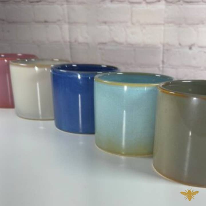 Hive and Honey Candle Supply - Wholesale Candle Holder - Blue 14.5 oz Heirloom Ceramic Jar