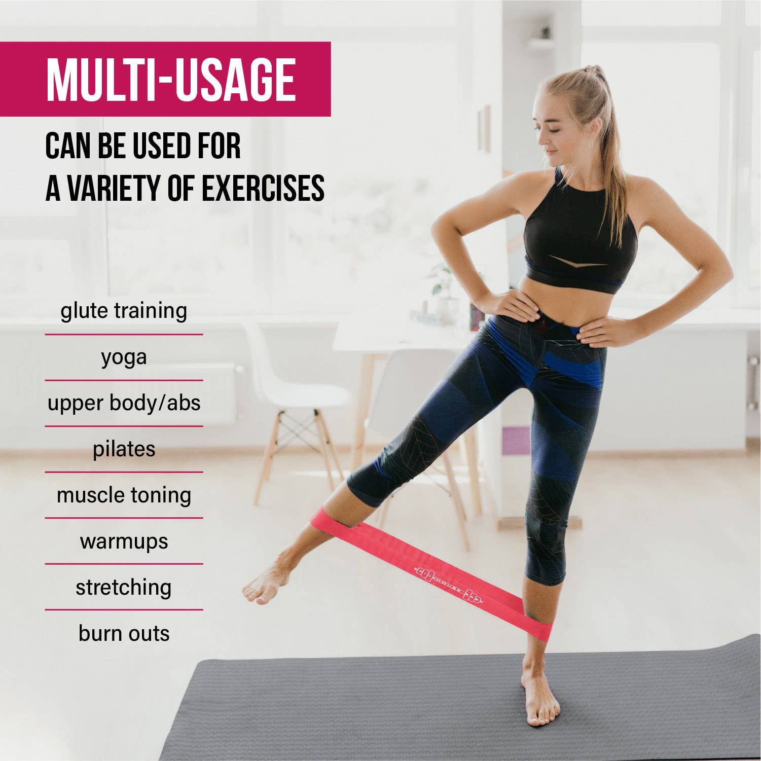 Brickhouse Babe LLC – wholesale Fitness equipment – Latex Resistance Exercise Bands Set of 5 with Bag2