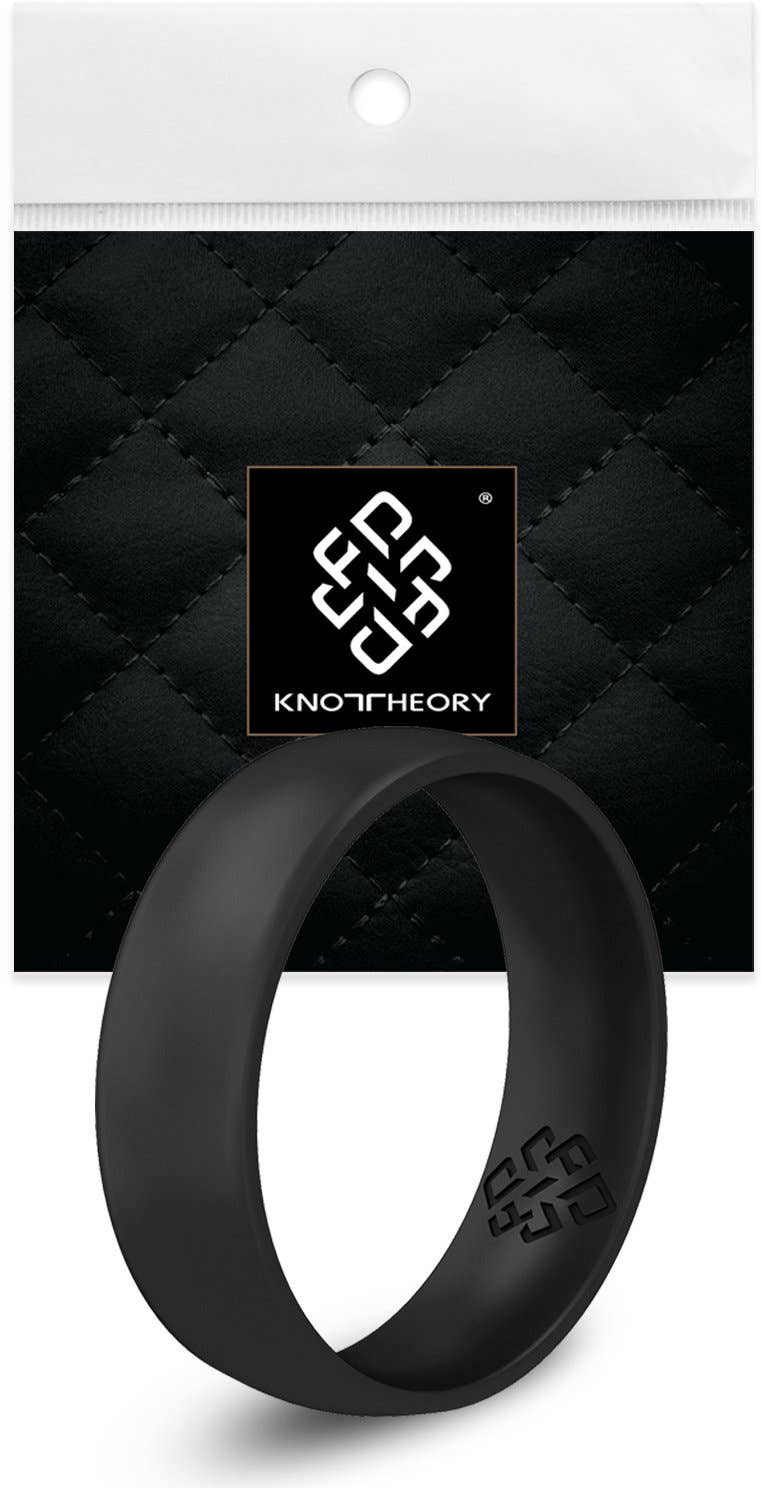 Knot Theory Silicone Ring - Wholesale Band/Stacked Ring - Knot Theory Smooth Black Arc Comfort Fit1