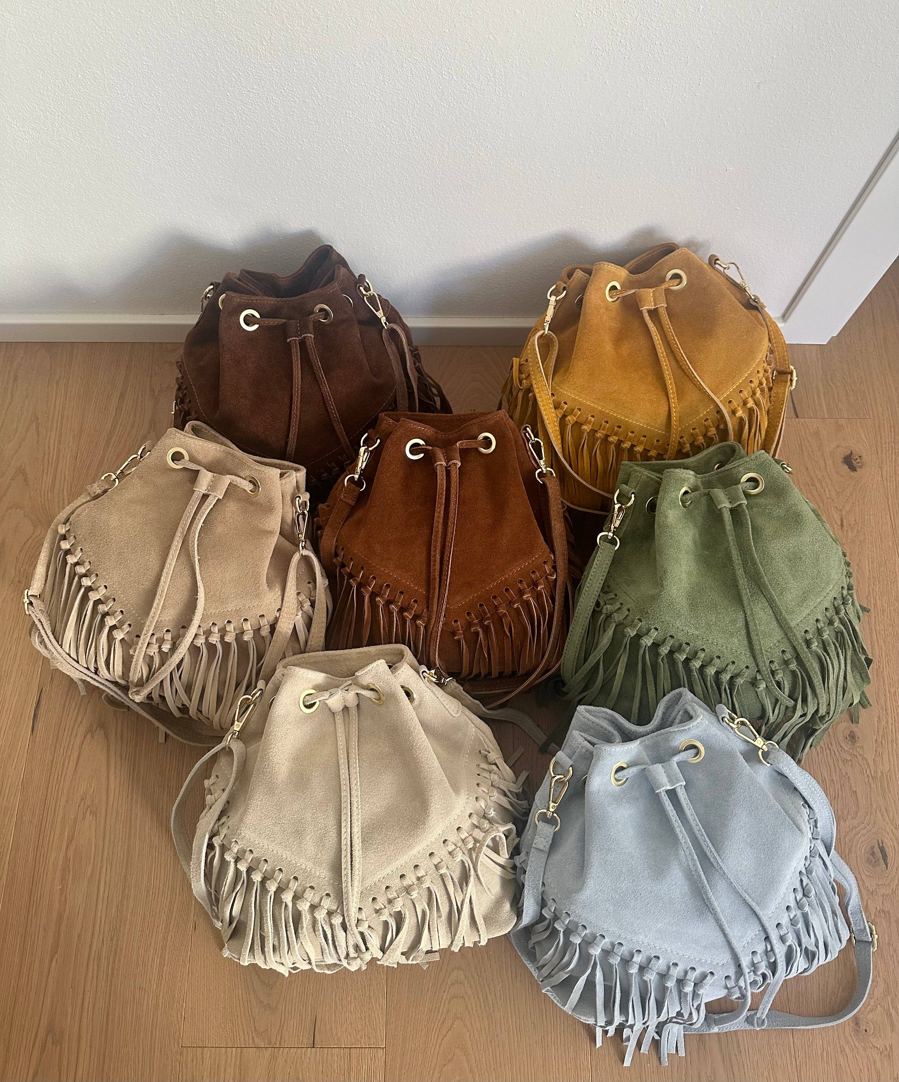 Zhade - Wholesale Shoulder Bag - Women's - SUEDE BUCKET - fringes10