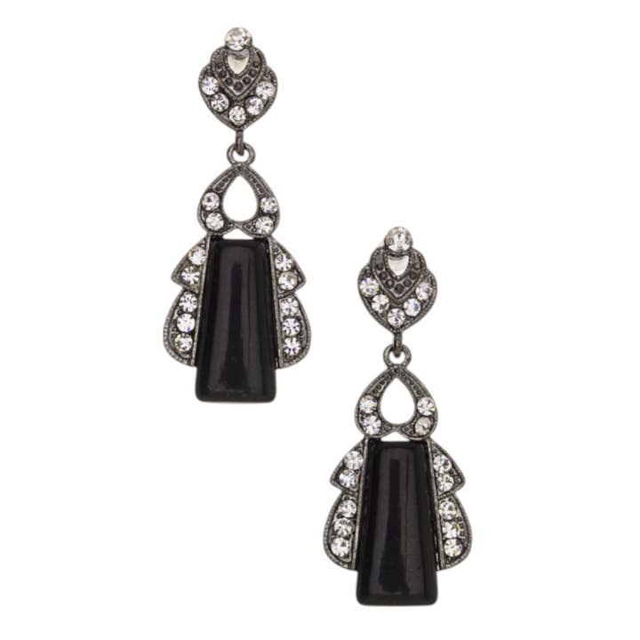 Boucles d'oreilles en cristal et pierre trapézoïdale pour la vente par LA Jewelry Plaza
