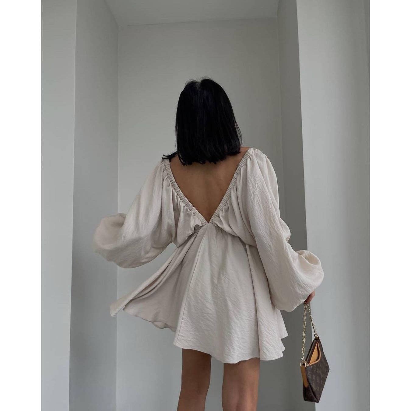 Mapcie - Wholesale Dress - Women's - FRONT AND BACK WIDE V NECK DRESS8