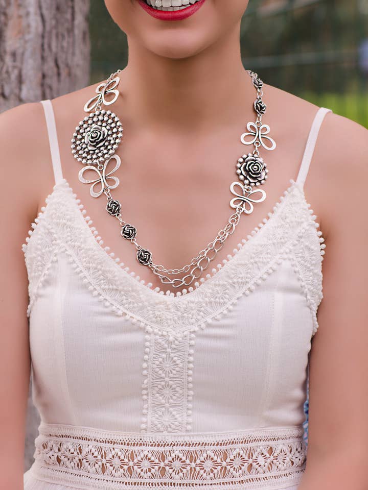 Bohemian Flower Chain Vintage Necklace for wholesale by AVENS