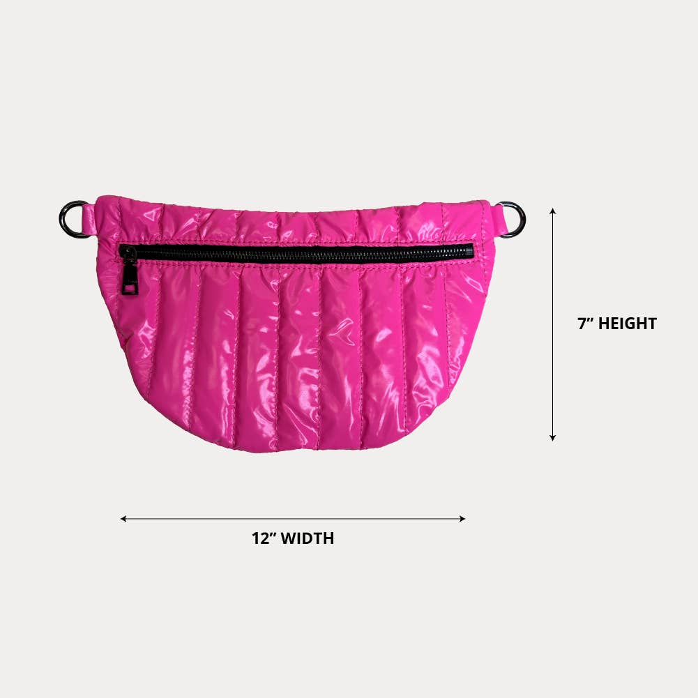 AHDORNED - Wholesale Belt Bag - Women's - Reese Quilted Sling/Waist Bag w/Black Resin Chain & 2" Solid1