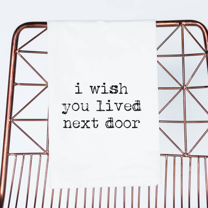 Ik Wens Dat Je Naast Deur Woonde cadeaudoek beste vriendin (zwart) voor wholesale door Aspen Lane