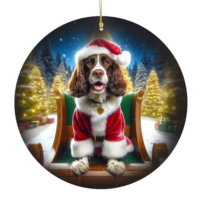 Best of Breed Products - Wholesale Christmas Decoration - Springer Spaniel Liver White -Christmas Porcelain Ornament