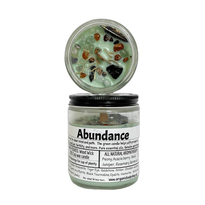 Vela de Cristal de Abundancia. Soja + Mecha de Madera para venta al por mayor de Organic Body Shop