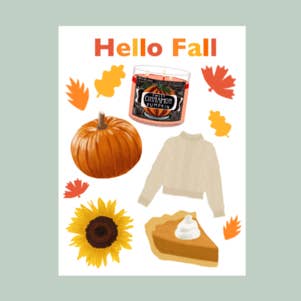 Hello Fall Sticker Sheet for wholesale by Becky D Designs