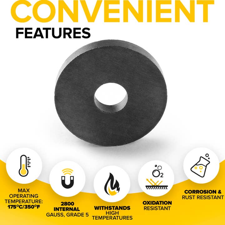 X-bet MAGNET - Wholesale Magnet - 40 PCs Round Ceramic Magnets with Holes - Tiny Disc Ring Bul3