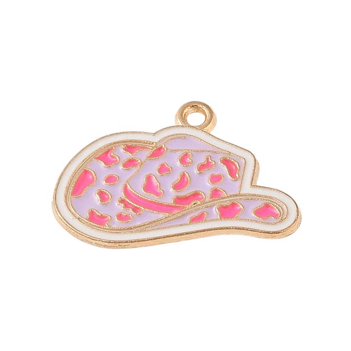 Ciondolo Cappello da Cowboy Rosa in Lega d'Oro per la vendita all'ingrosso da parte di Love, Paige Designs