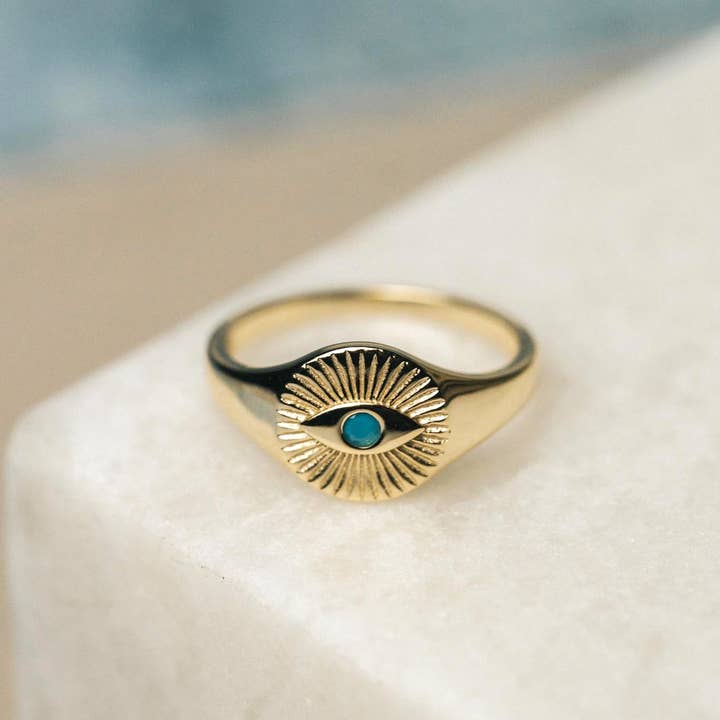Anillo de oro con ojo turquesa hipnotizado para venta al por mayor de Spitfire Girl