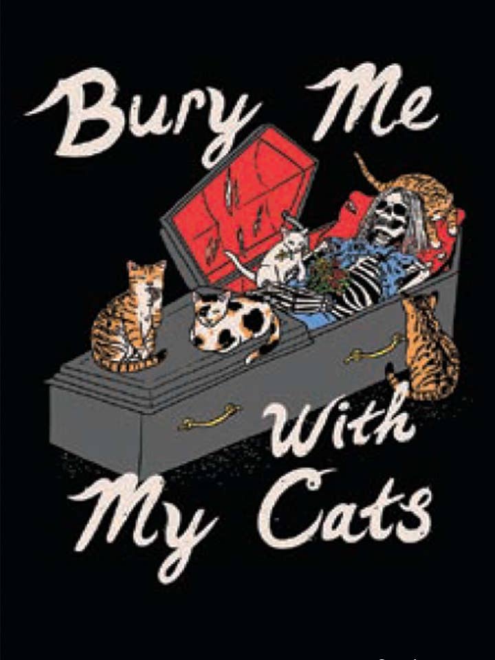 Magnet-Enterrez-moi avec mes chats pour la vente par Ephemera