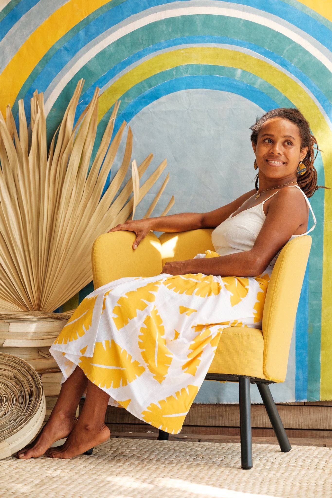 Rise Beyond the Reef - Vente Cache-maillot – femme - Sarong "Sulu" imprimé à la main - Motif Karisi4