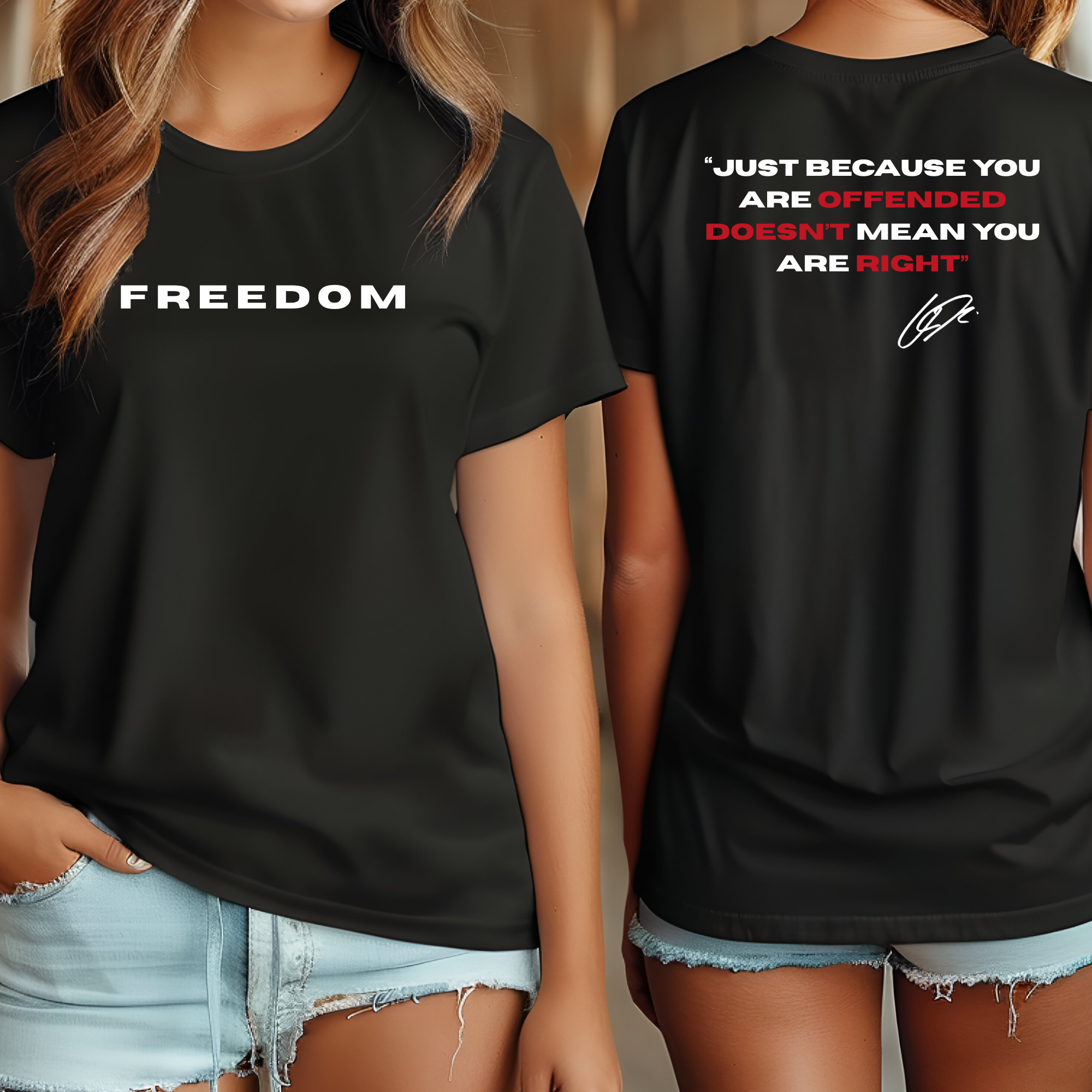 RusticPrintStudio - Wholesale Screen Printed T-Shirt - Women's - Freedom Charlie Kirk T Shirt Protest T-Shirt Activist Shirt 1