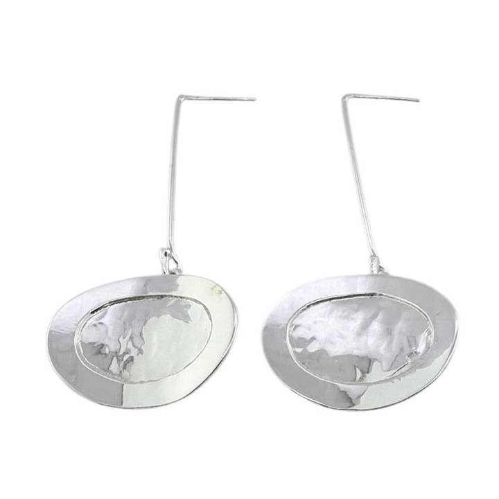 STERLING SILVER MOONLIGHT OVAL EARRINGS for wholesale by Balaam Design