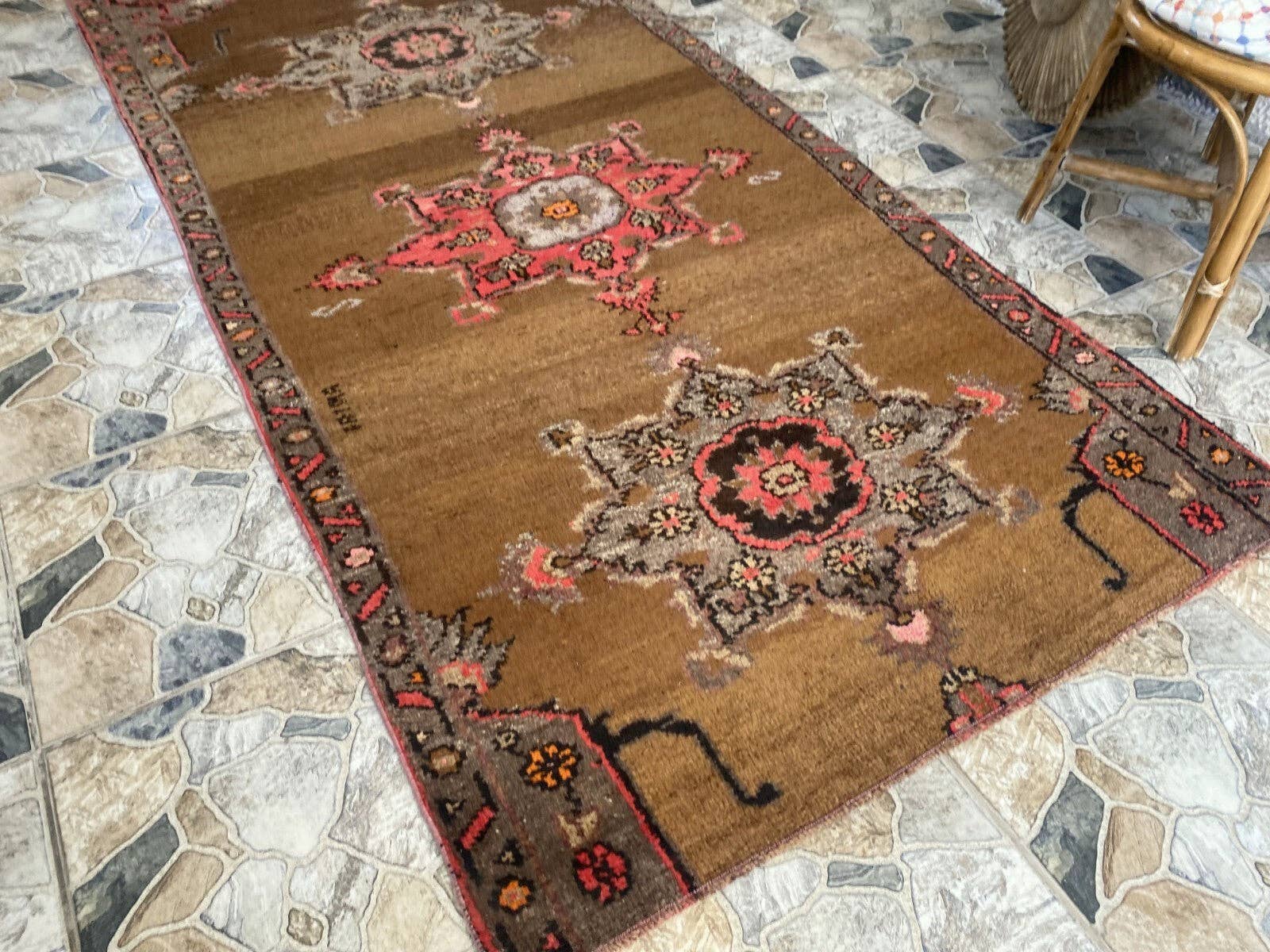 Oushak Rugs – wholesale Runner rug – Vintage Kurdish Runner Rug | 4x10 ft | Hand-Knotted Wool Rug6