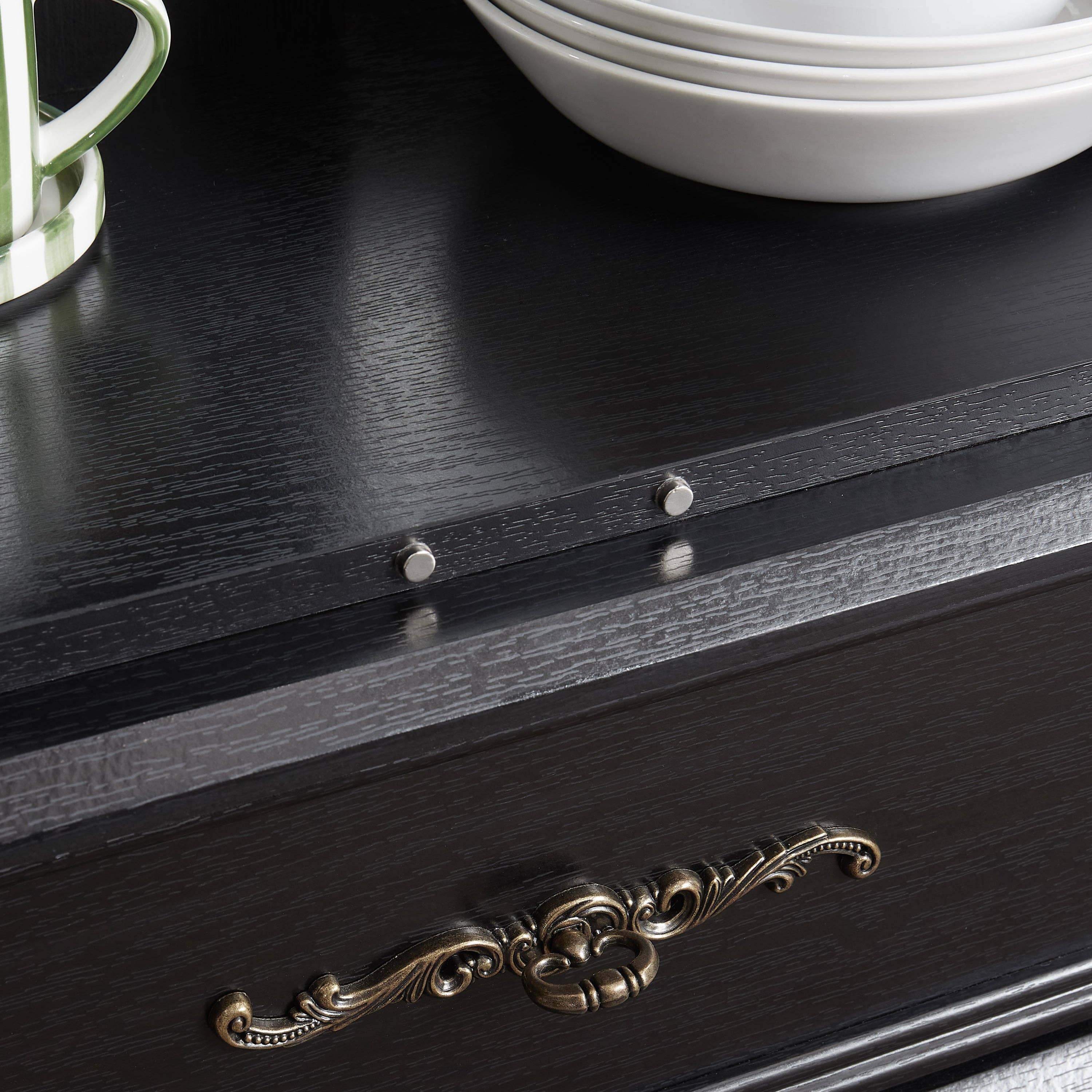 39F Inc. - Wholesale Cabinet - Black Lighted Curio Cabinet (2 Glass Doors, LED Lights )23