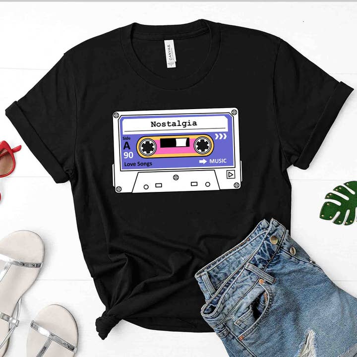 Camiseta gráfica cassete de música por atacado de Superr Sunday