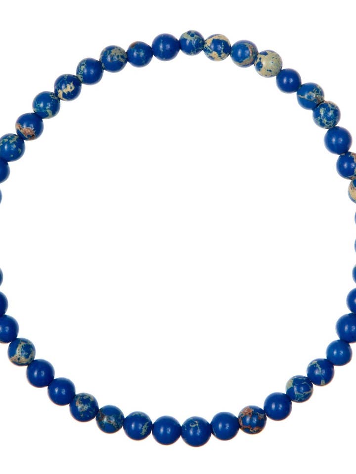 Composed Navy Emperor Stretch Bracelet B2057-4MM for wholesale by Ole
