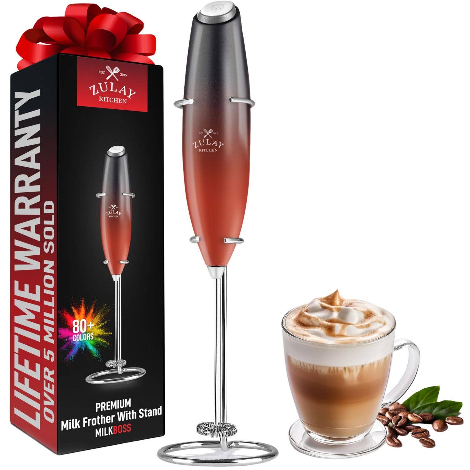 Zulay Kitchen - Wholesale Kitchen Tool/Gadget - Powerful Handheld Milk Frother - With Stand36