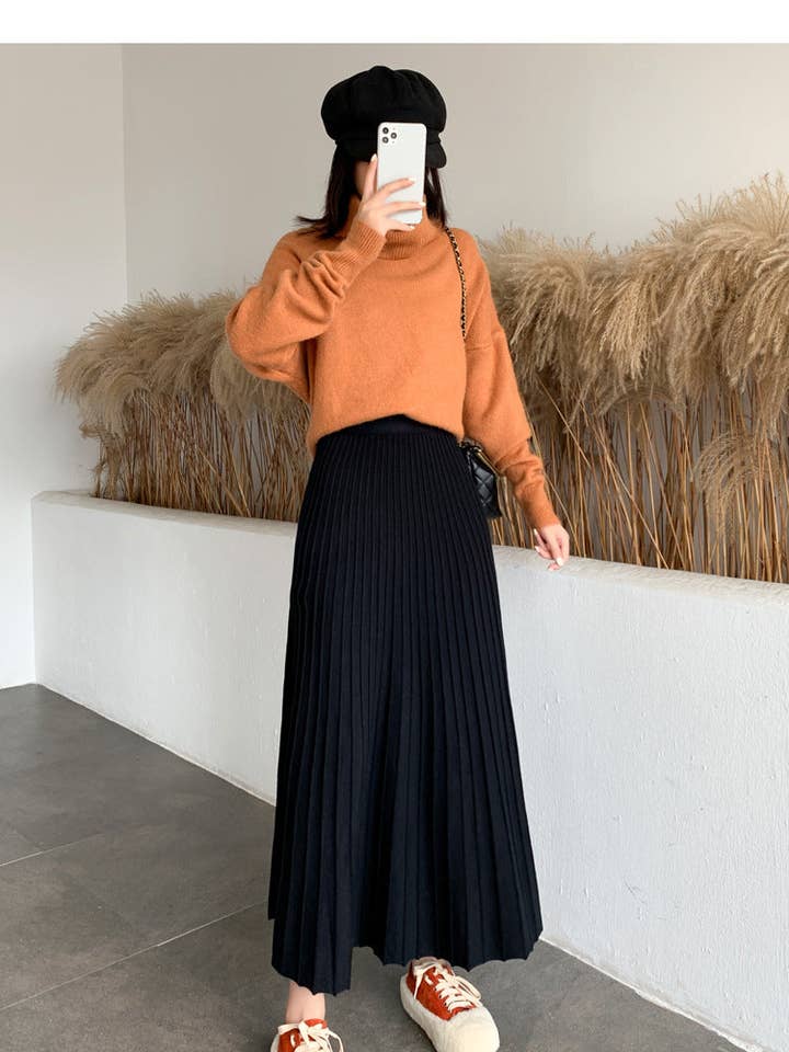 Marayn - Wholesale Skirt – Women’s - Chic ALine Knit Maxi Skirt AutumnWinter21