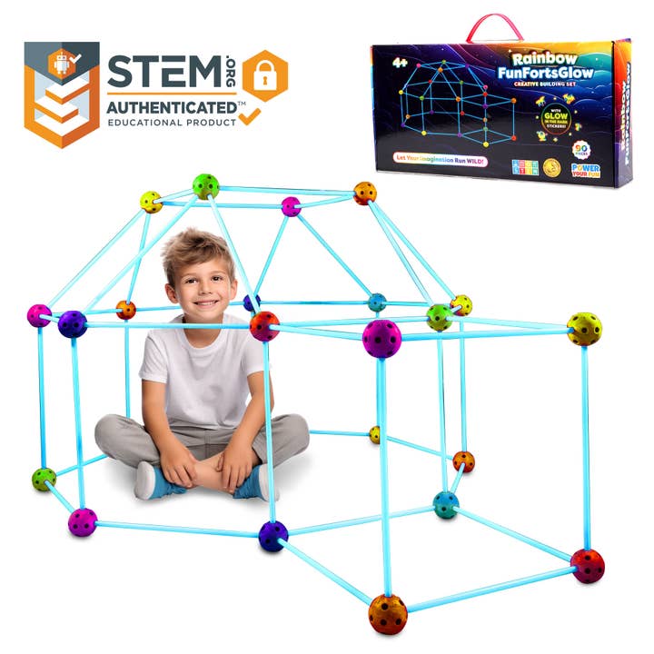 Regenbogen Spaß Festungen 90er STEM Festungsbau-Kit mit Aufklebern für den Großhandel von USA Toyz