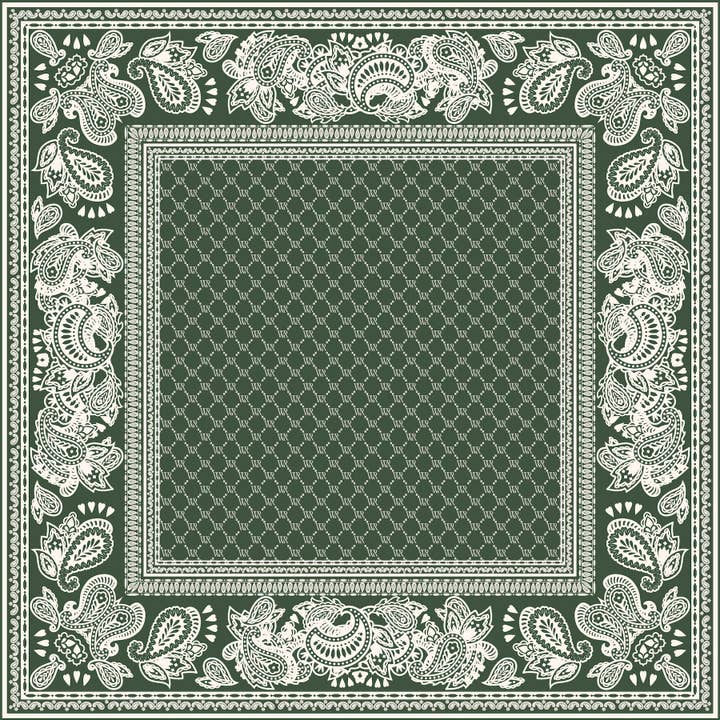 Green Bandana Print Wild Rag for wholesale by Whipin Wild Rags