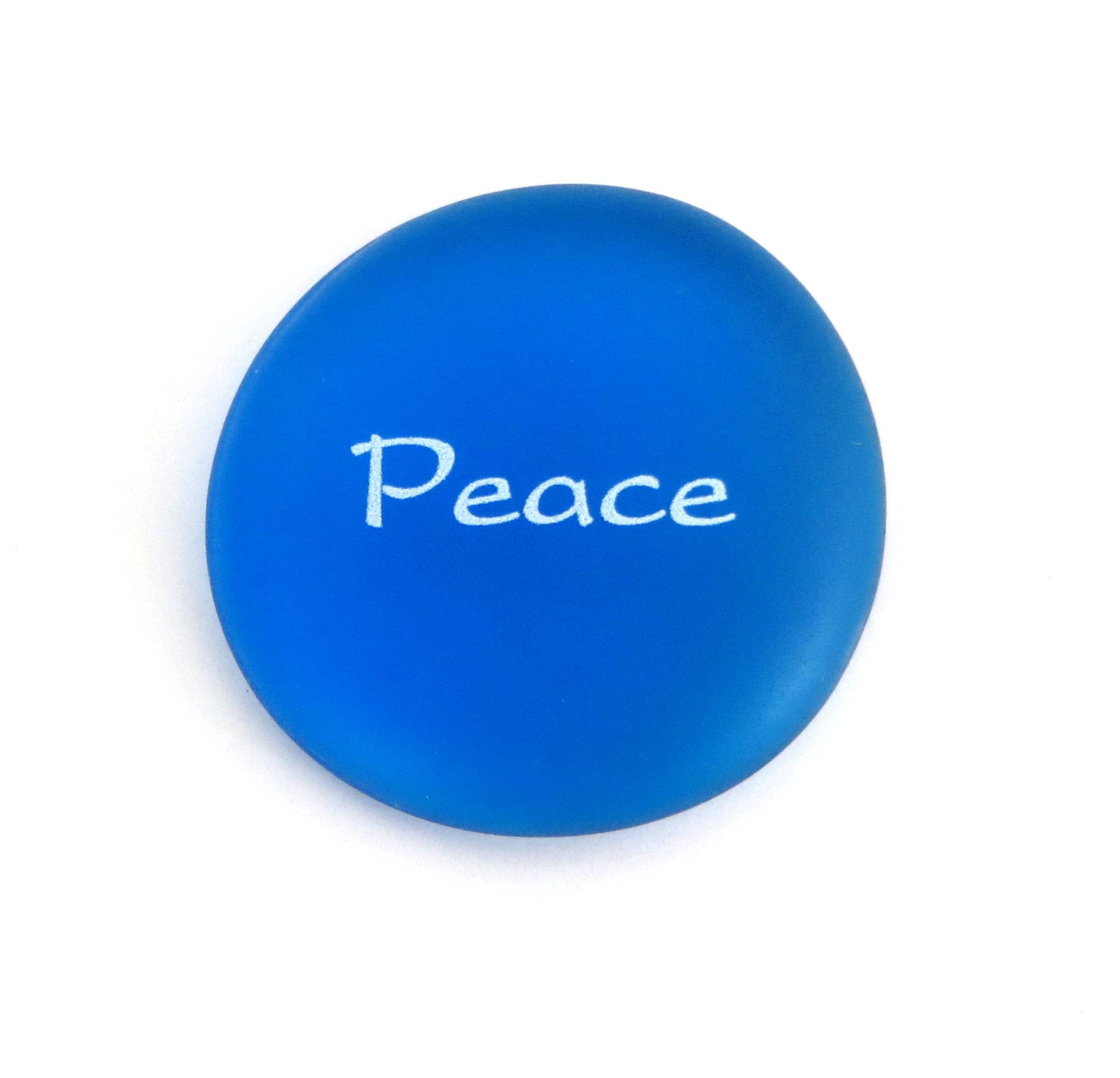 Lifeforce Glass, Inc. - Wholesale Keepsake Coin/Token - Mermaid's Message, Peace, Imprinted Frosted Glass Stone2