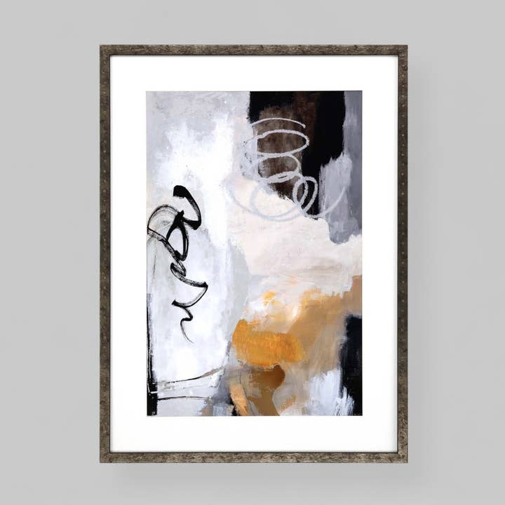 Art encadré Oxize -Paint, cadre photo brun, art mural pour la vente par HomeRoots