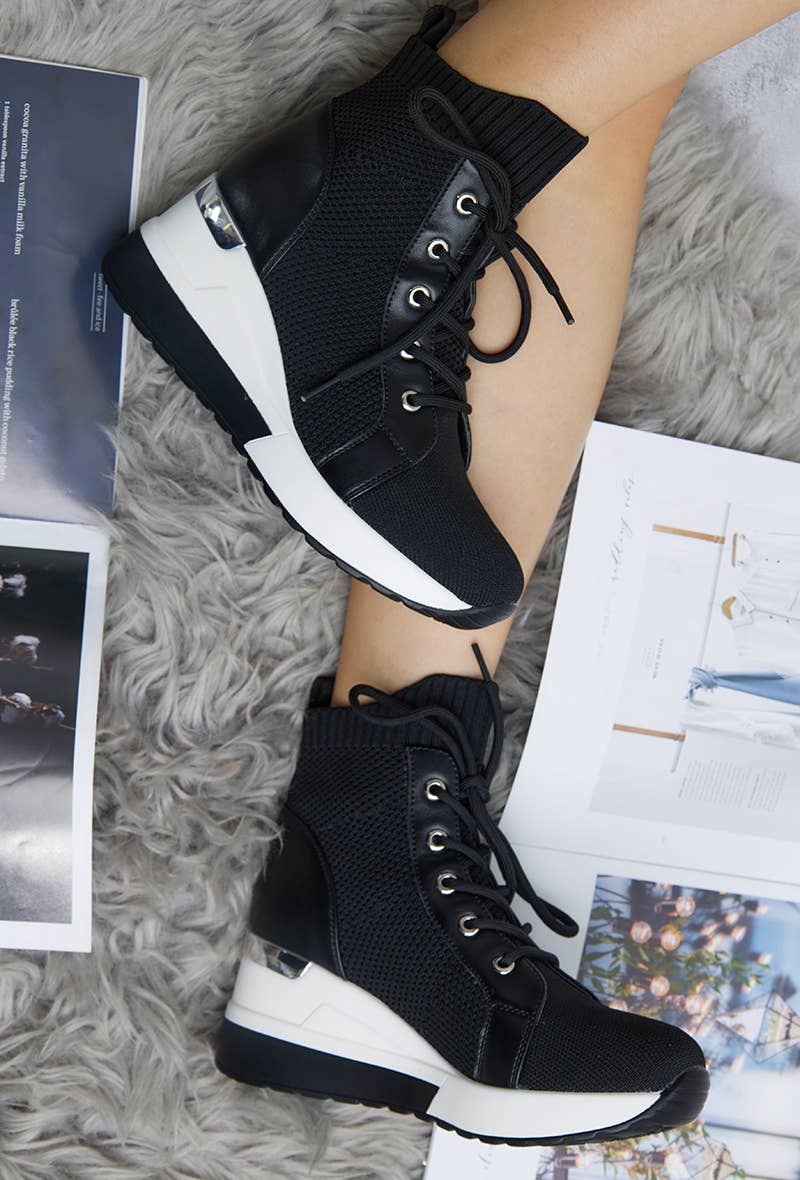 LADY GLORY - Wholesale Athletic Sneakers - Women's - Women's wedge sock sneakers1