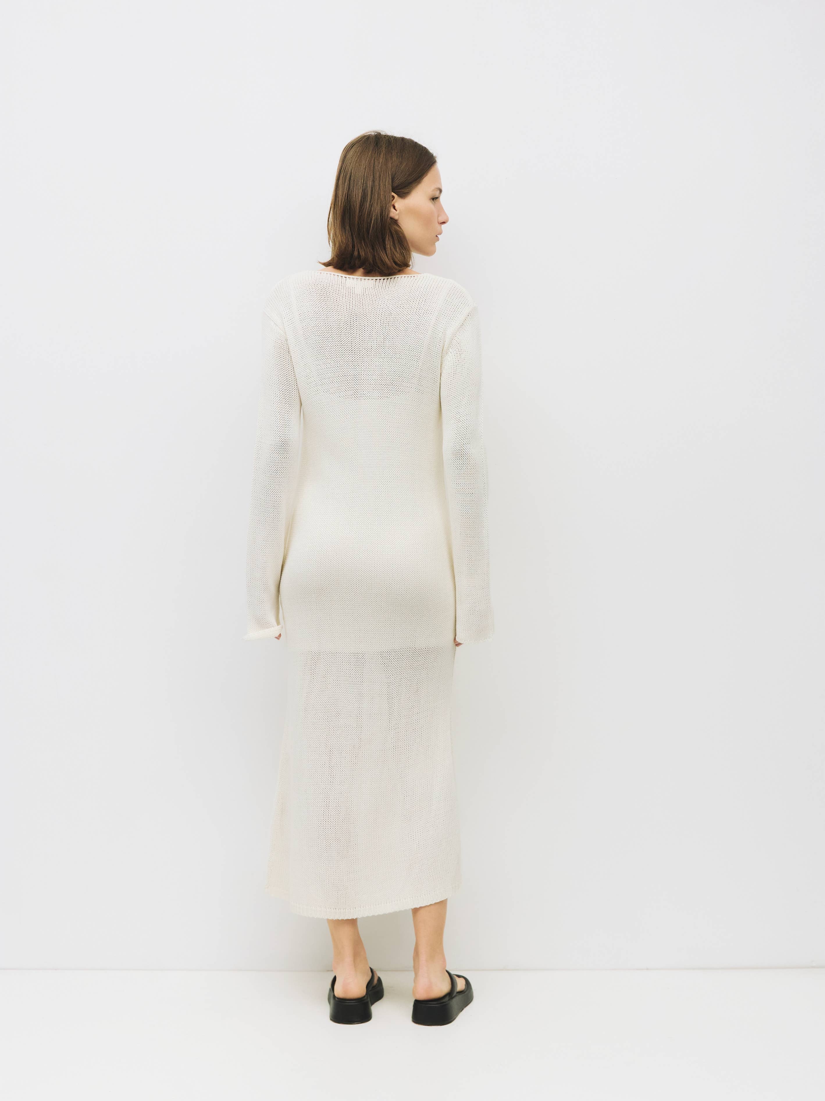 CREAM The Shauna Dress | Knit Long Sleeve Midi Dress for wholesale on Faire1