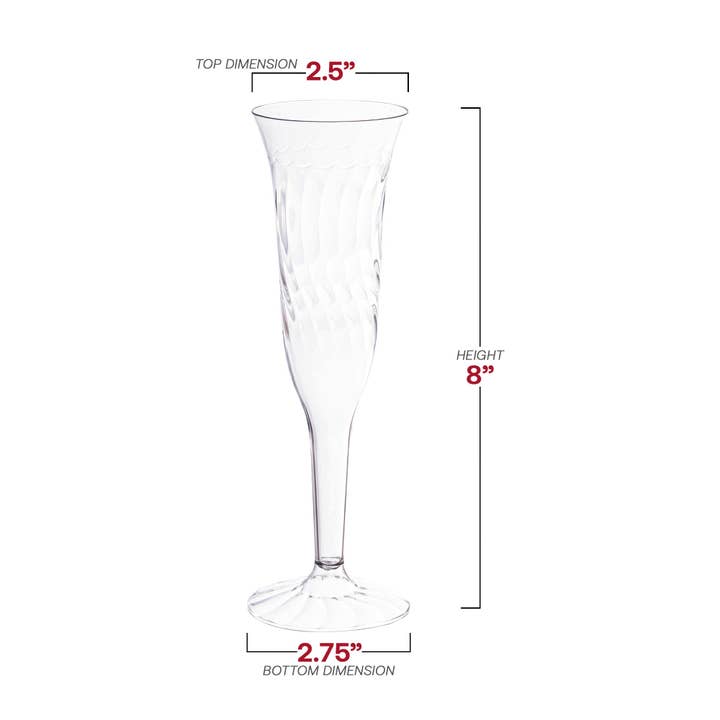 Smarty had a Party - Wholesale Champagne flute - 5 oz. Clear Plastic Champagne Flutes - 96 pcs3