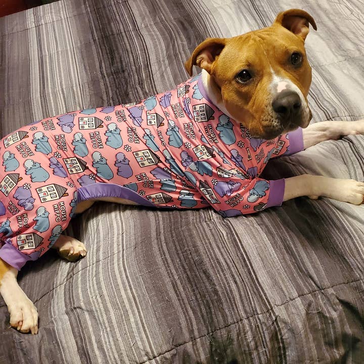 Pittie Clothing Co. - Wholesale Pet Pajamas - Dog - Pink 'Pitty-potamus' Pit bull Pajamas3