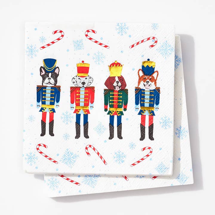 Paper Source Wholesale - Wholesale Disposable Napkin - Nutcracker Dogs Cocktail Napkins0