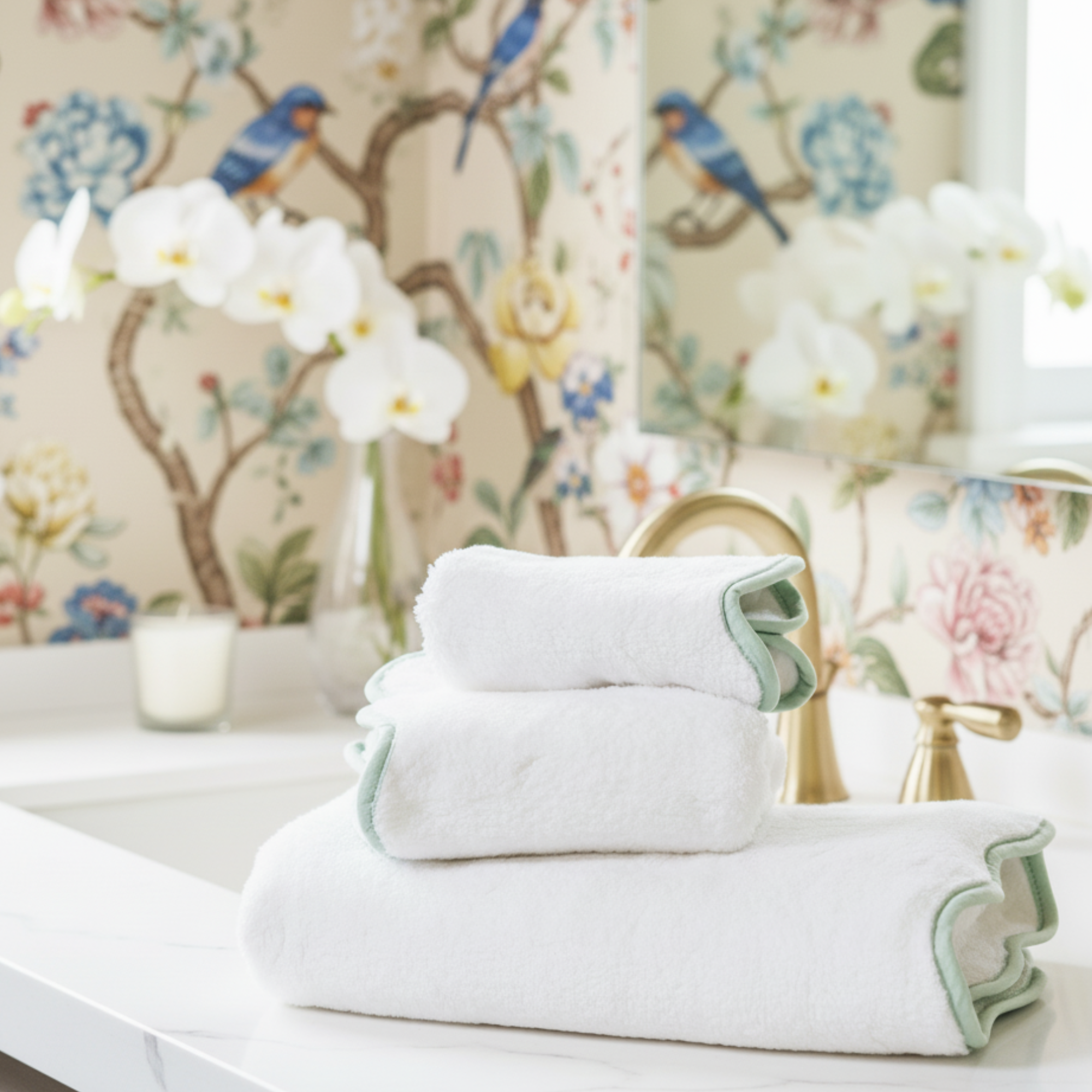 Lotus Linen – wholesale Badrumsmatta – Lyxig badrumsmatta i bomull med kammusselkanter61