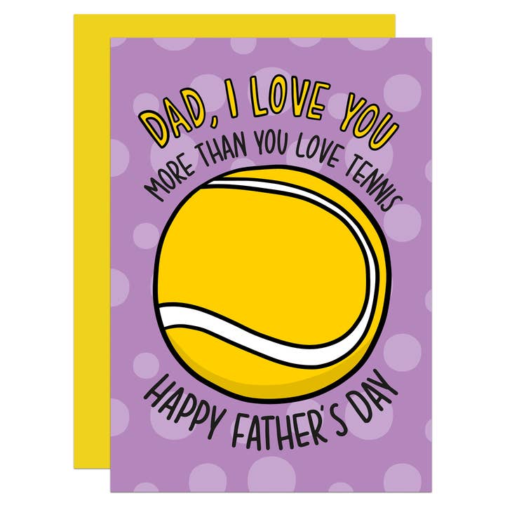 Tennis Love Fathers Day A6 Card for wholesale by TeePee Creations