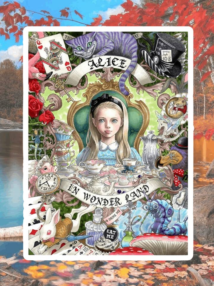 Alice In Wonderland Waterproof Stickers, Hydroflask Stickers for wholesale by Crazilyhumbledesigns