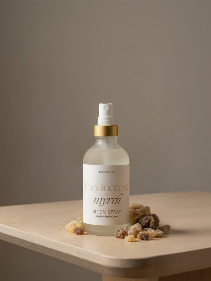 Frankincense + Myrrh Room Spray for wholesale by Pax Rosa