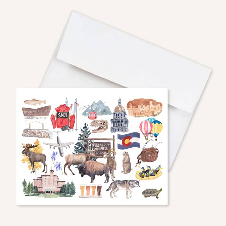 ¡Colorado para siempre! Tarjetas de notas plegadas para venta al por mayor de The Muddy Dog